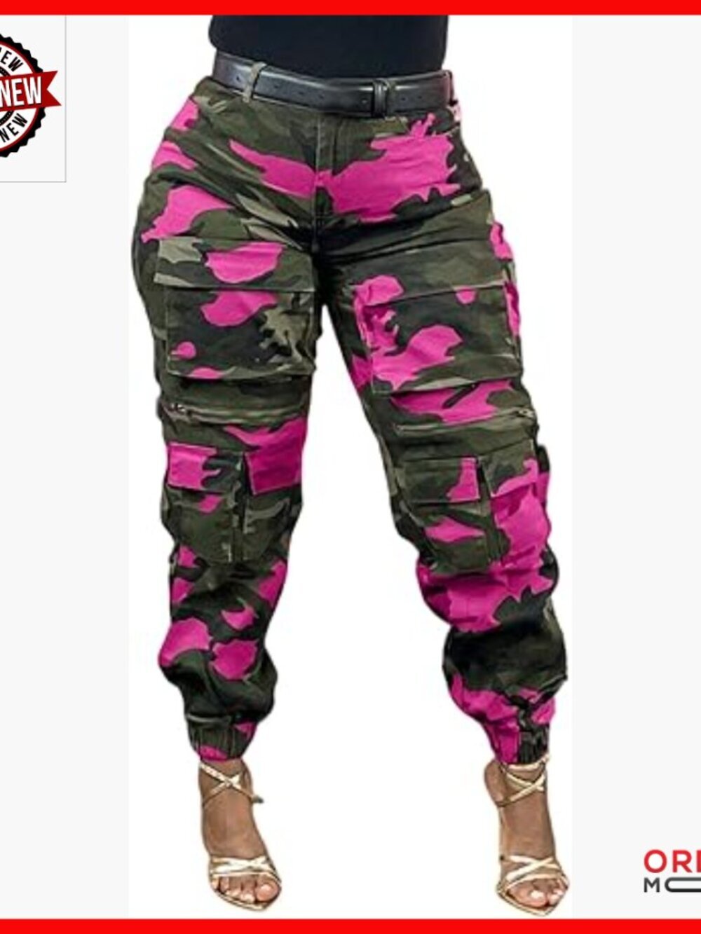 Women's Camo Cargo Pants High Waisted Wide Leg Joggers Multi Pocket Army Fatigue